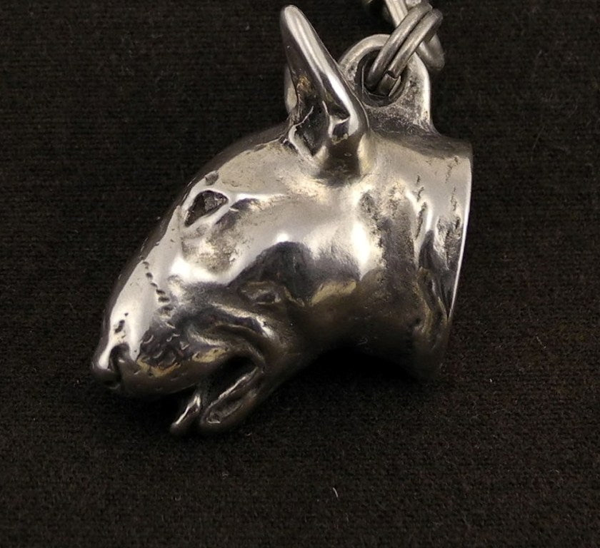 Bull Terrier, Bully I - Dog necklace in gift box, silver-plated locket for dog fan, striking pendant by Art-Dog brand