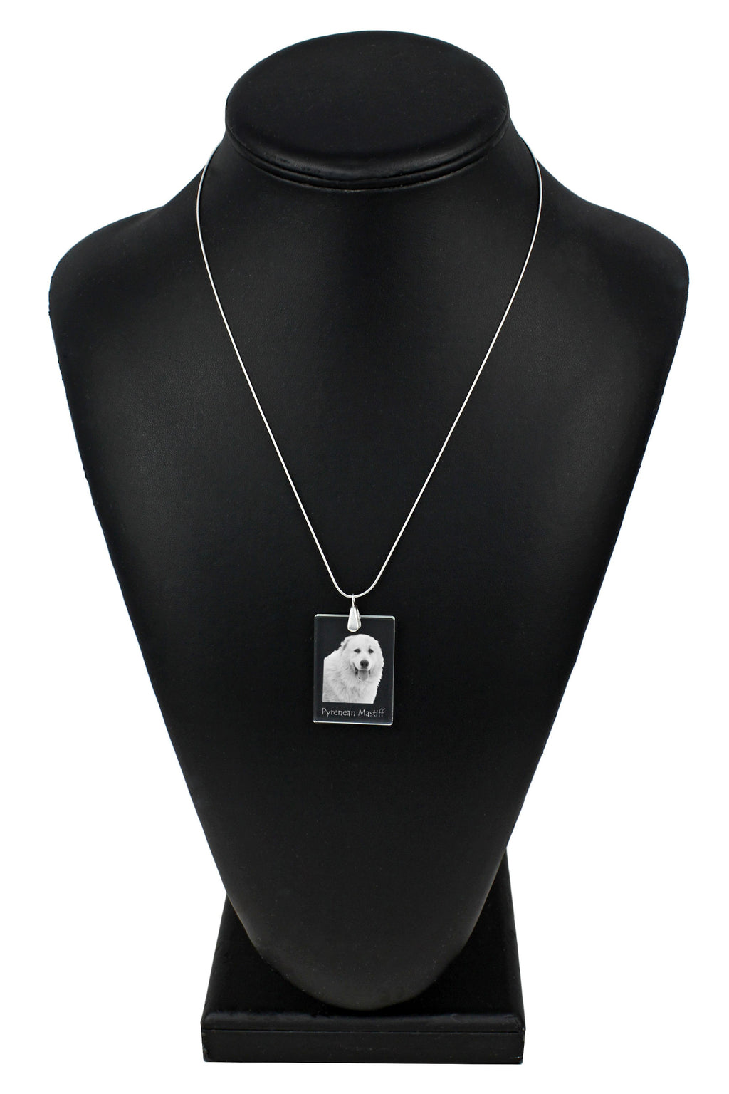 Pyrenean Mastiff, Mastín del Pirineo - Crystal pendant with dog, silver necklace with photo, personalised pendant by Art-Dog brand