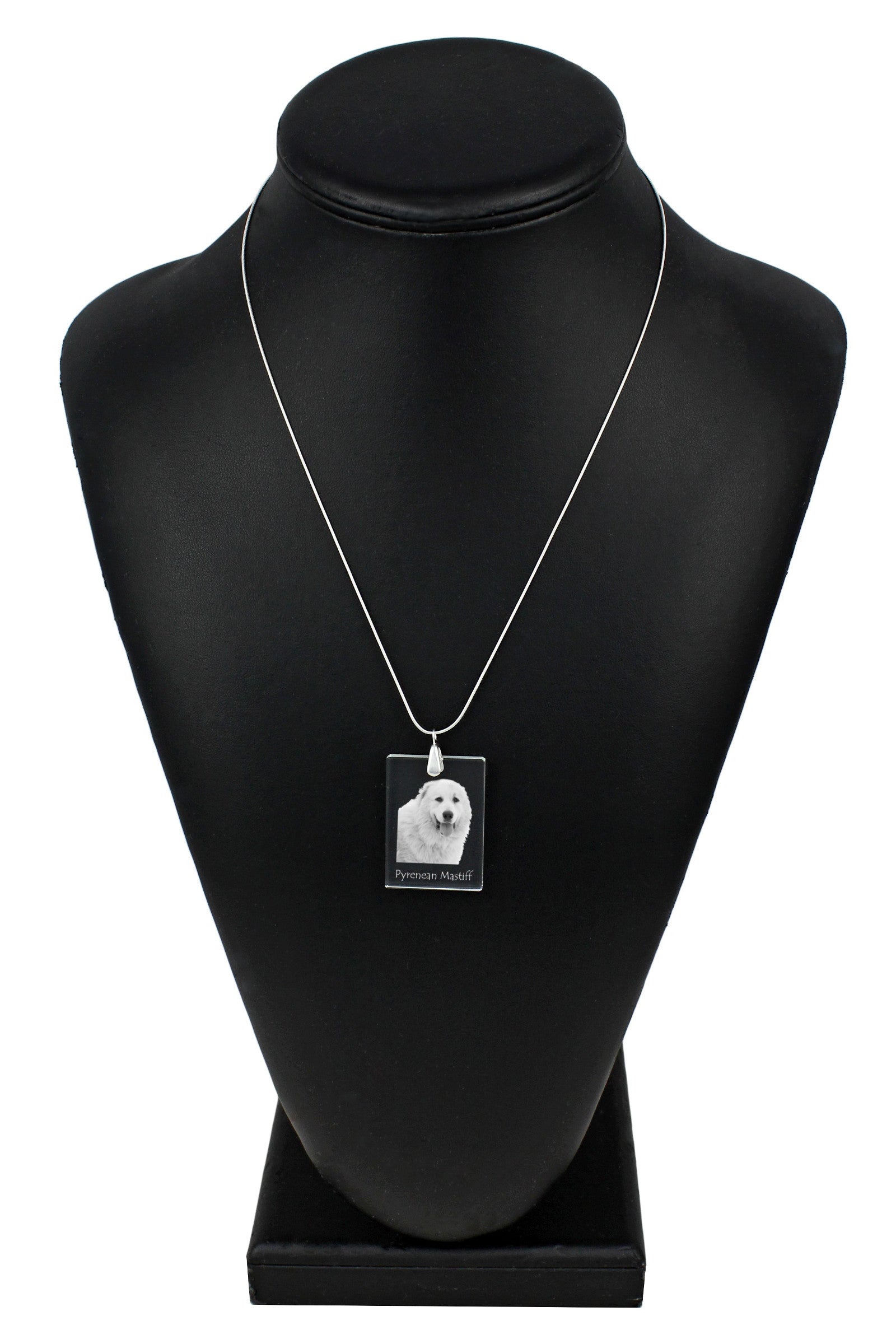 Pyrenean Mastiff, Mastín del Pirineo - Crystal pendant with dog, silver necklace with photo, personalised pendant by Art-Dog brand