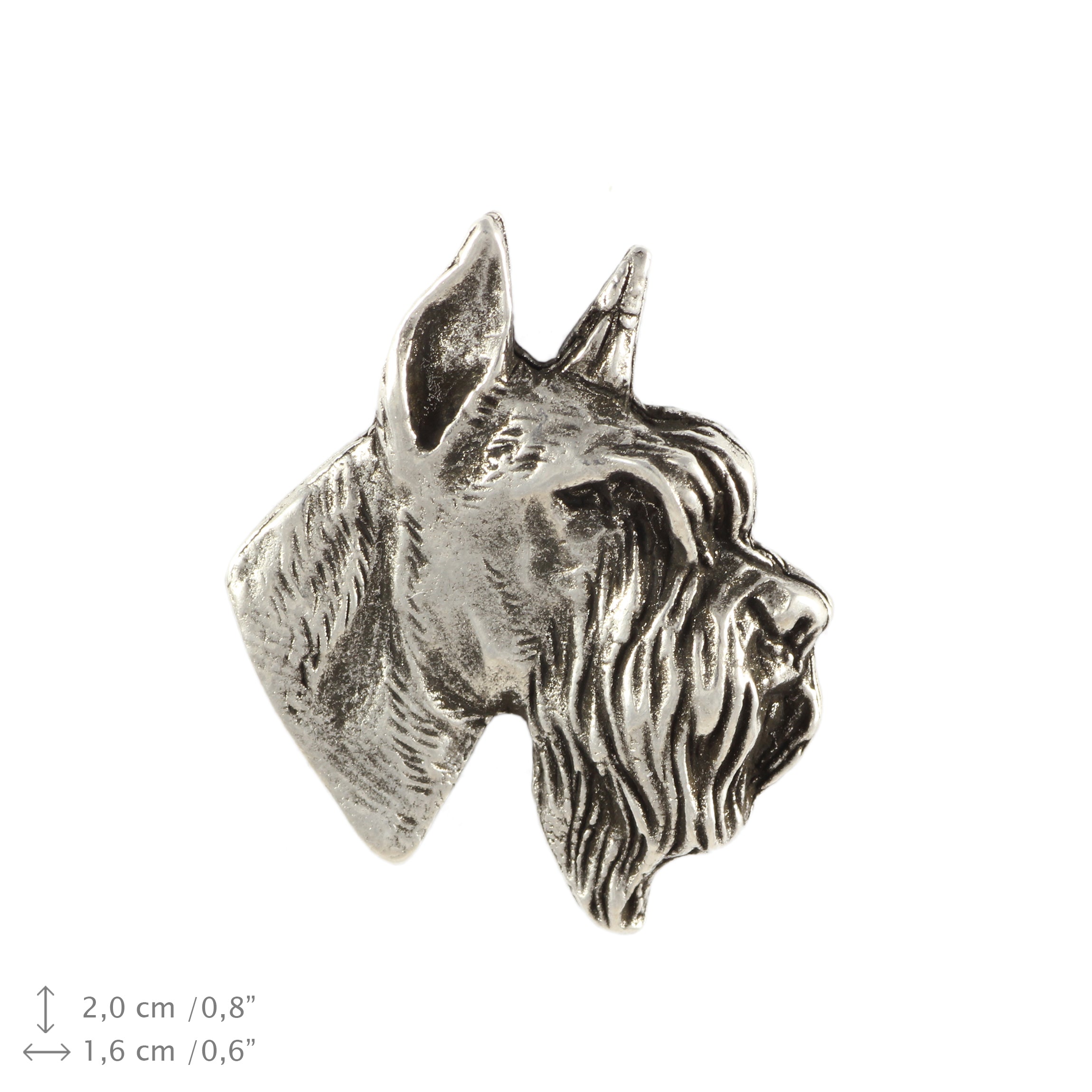 Schnauzer II  - Silver-plated dog brooch, elegant pin, jacket lapel decoration by Art-Dog brand