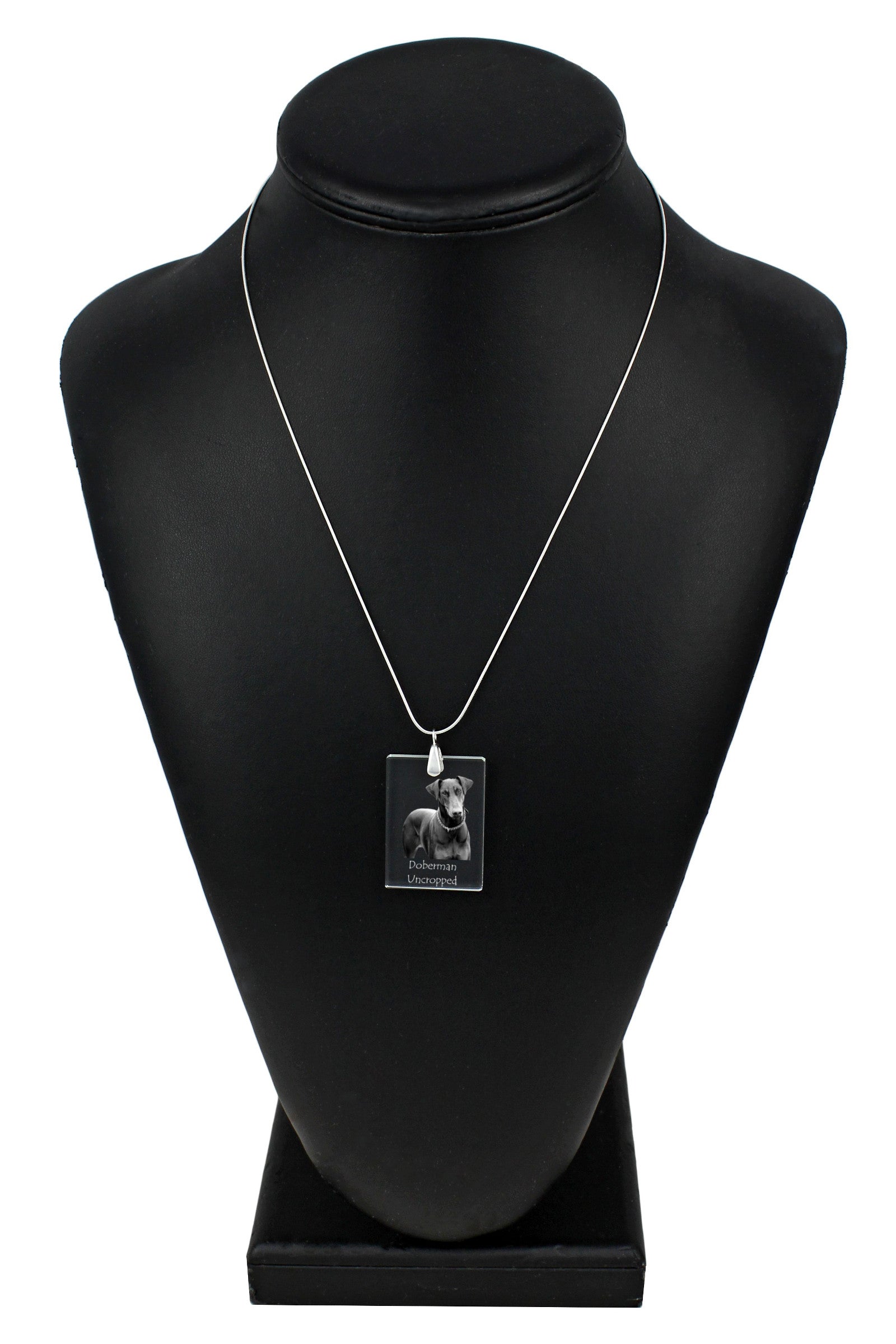 Dobermann, Doberman Pinscher, Dobie I - Crystal pendant with dog, silver necklace with photo, personalised pendant by Art-Dog brand