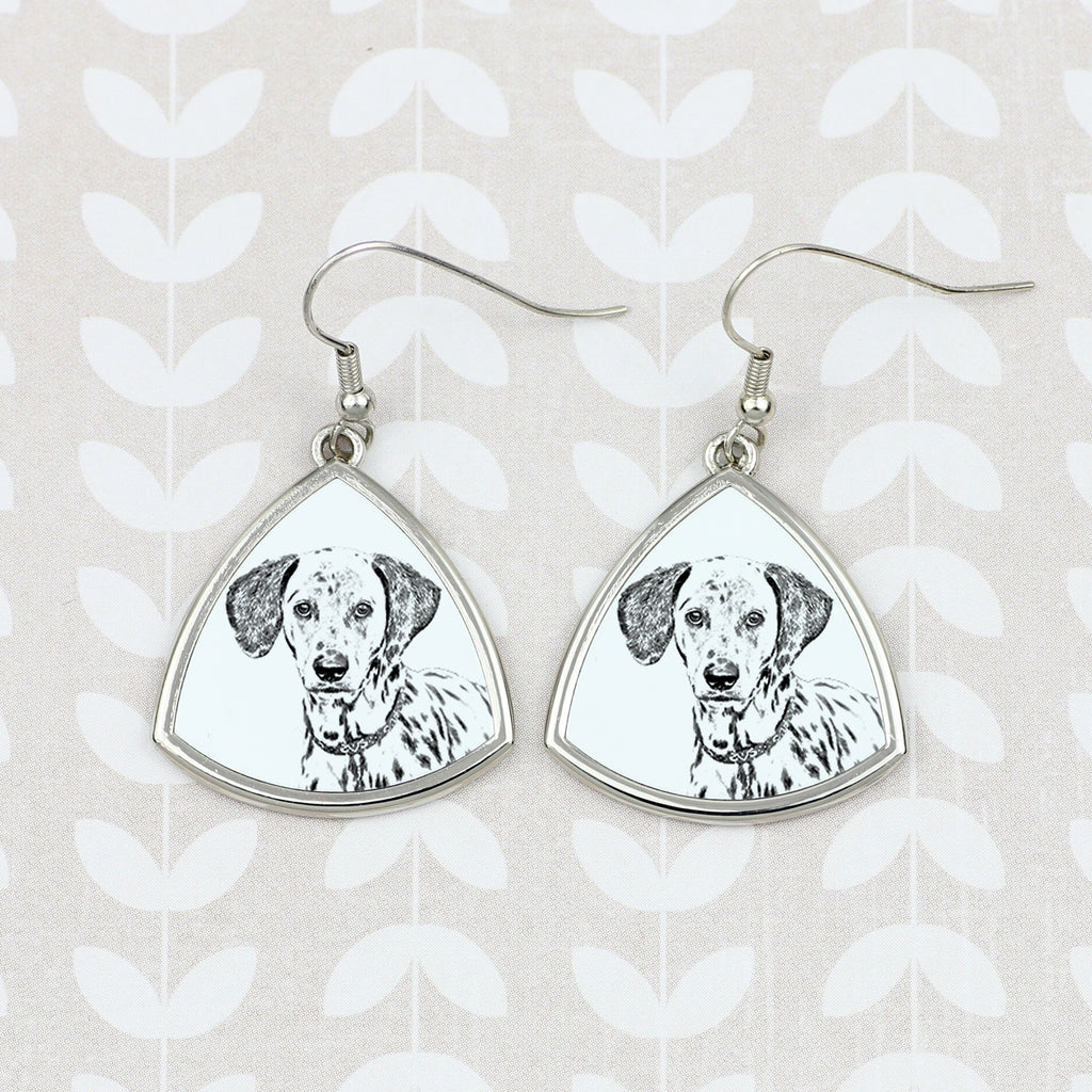 Dalmatian, Carriage Dog, Spotted Coach Dog - dog earrings, hanging earrings with a picture, personalized jewelry with Art-Dog brand print