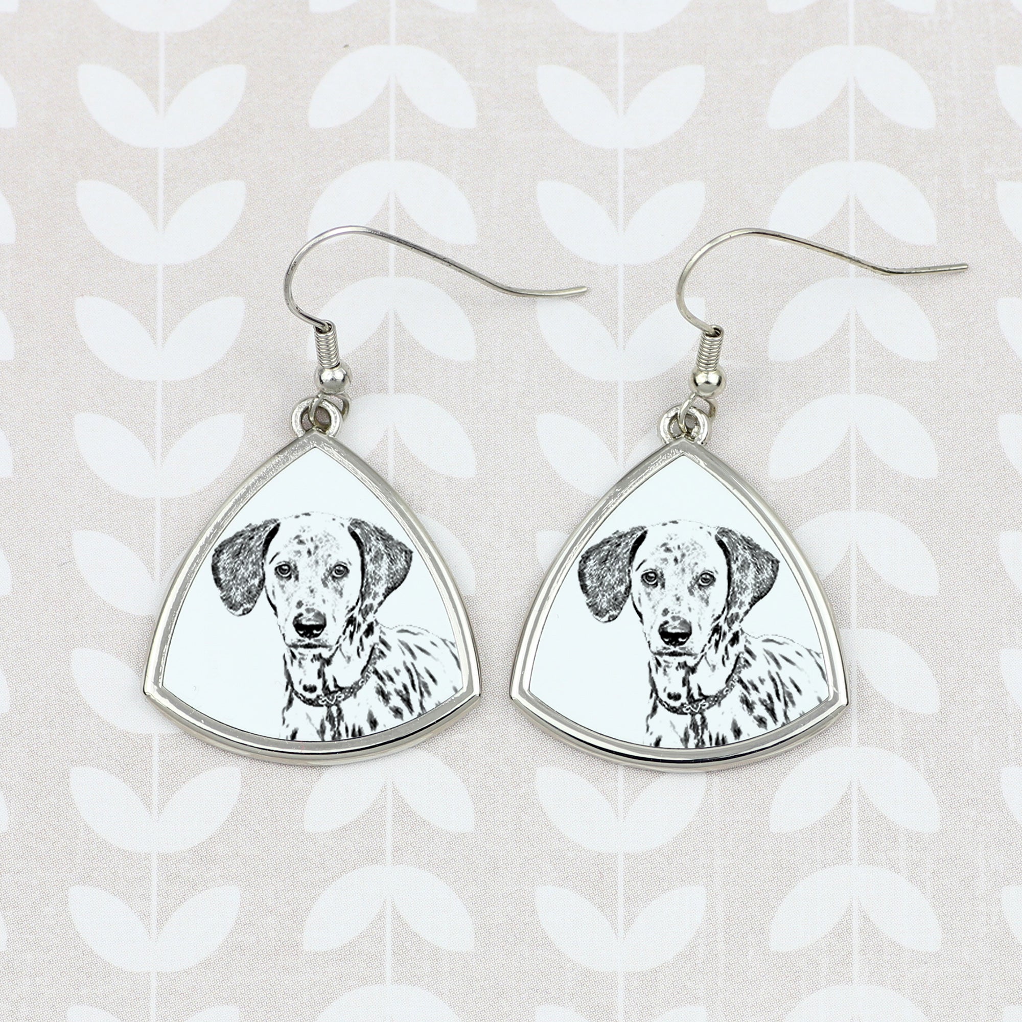 Dalmatian, Carriage Dog, Spotted Coach Dog - dog earrings, hanging earrings with a picture, personalized jewelry with Art-Dog brand print