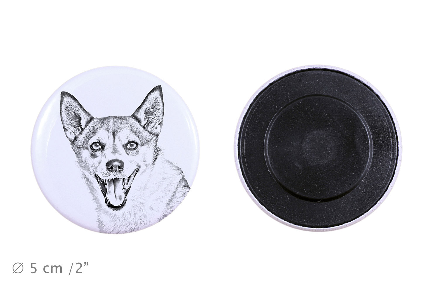 Norwegian Lundehund, Norsk Lundehund - magnet with a dog's pupil, exceptionally light, strong magnet, handmade product by the Art-Dog brand