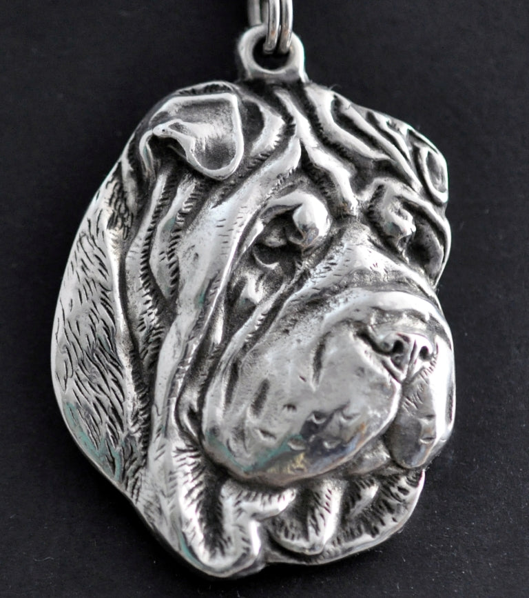 Shar Pei - Necklace with dog, silver-plated pendant for dog fan, unique jewelry by Art-Dog brand