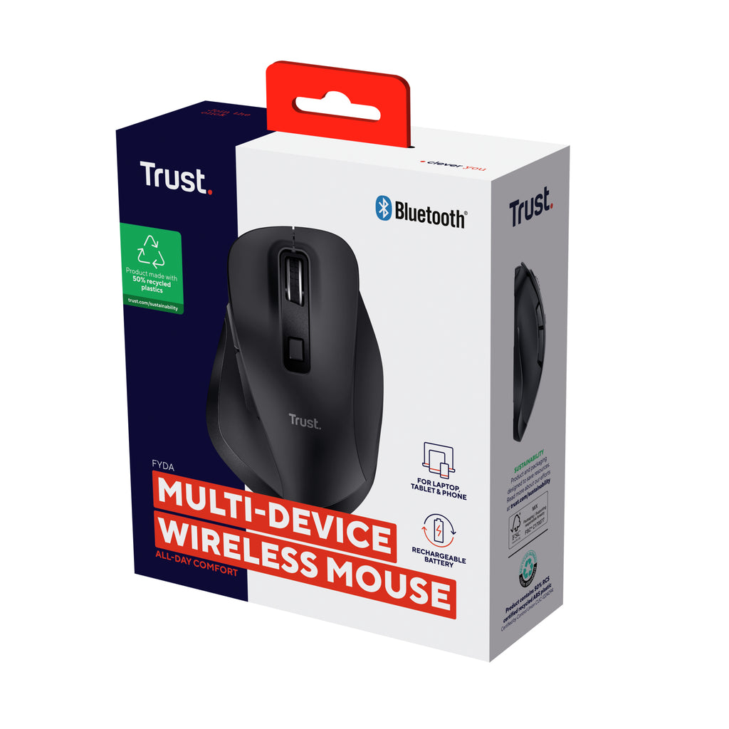 Trust Fyda souris Bureau Droitier RF sans fil + Bluetooth Optique 2400 DPI - vue 7