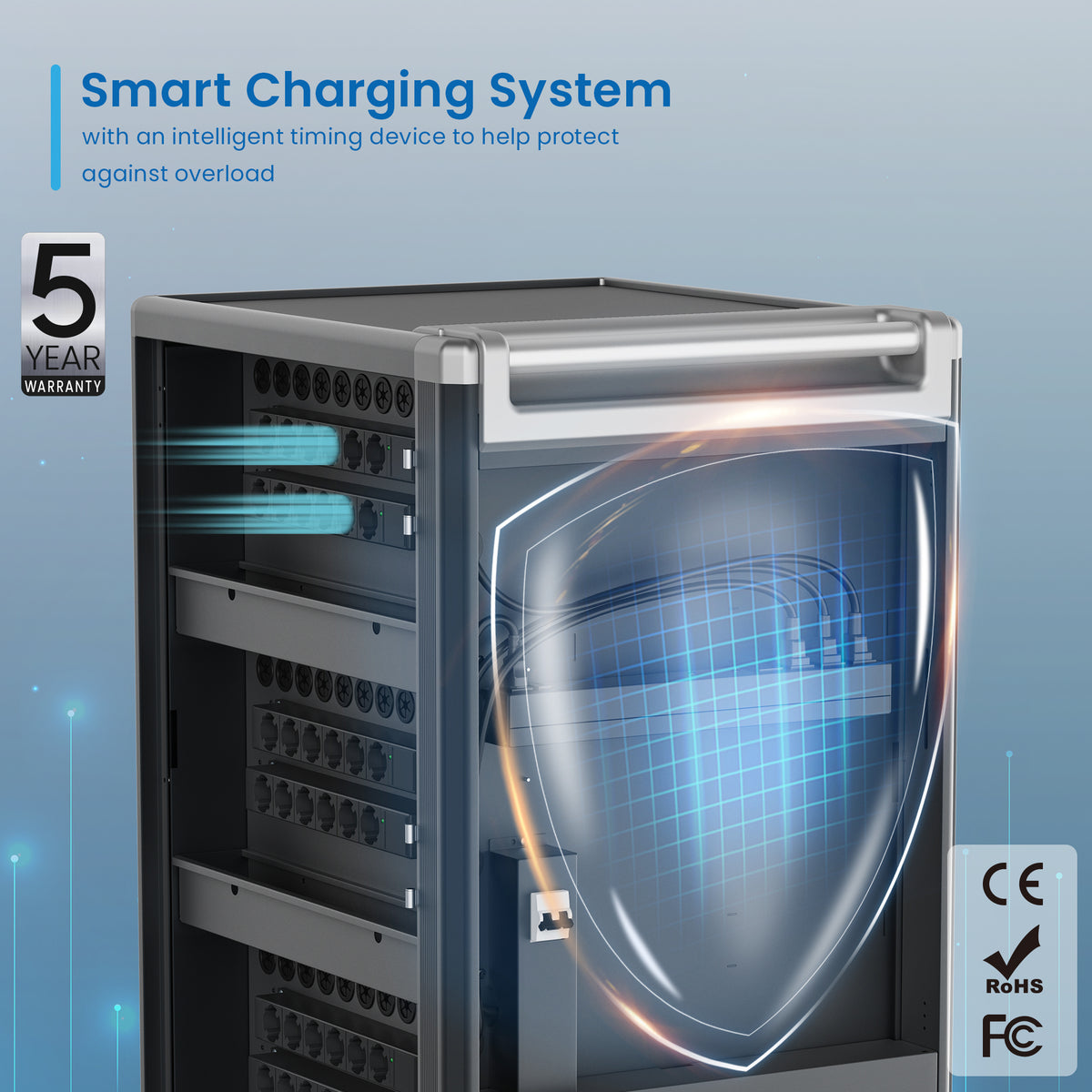 Ewent EW1701 chariot et rangement roulant Module de charge et de gestion Noir, Gris
