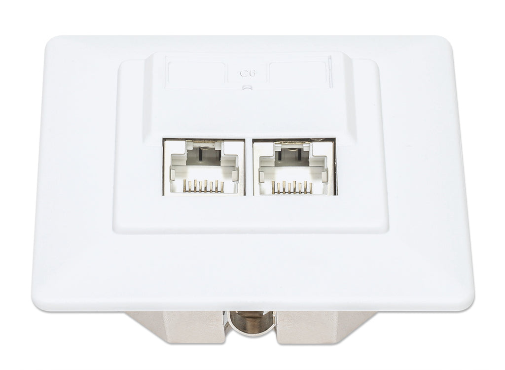 Intellinet 771900 Prise de Courant 2 x RJ-45, Blanc