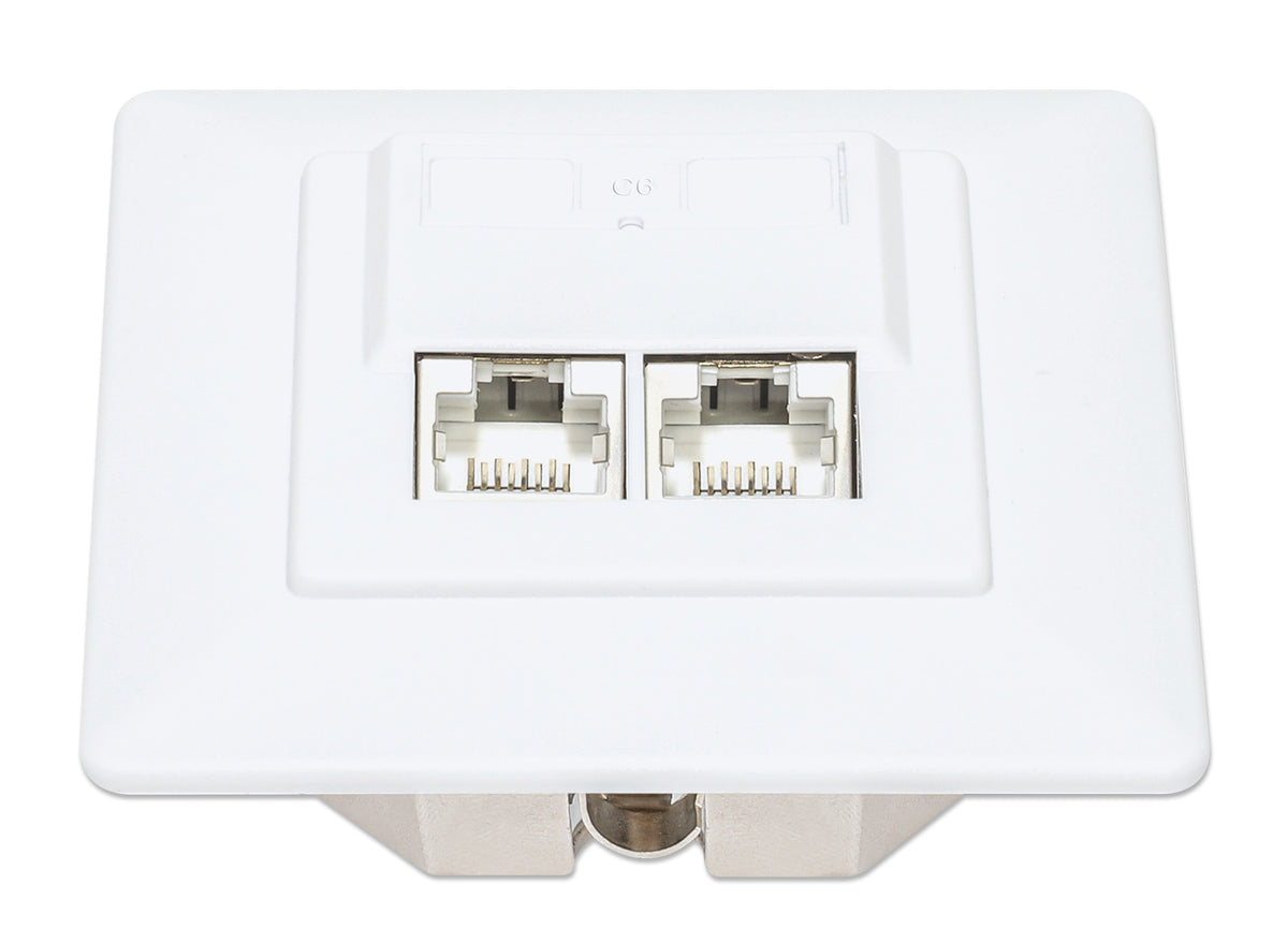 Intellinet 771900 Prise de Courant 2 x RJ-45, Blanc
