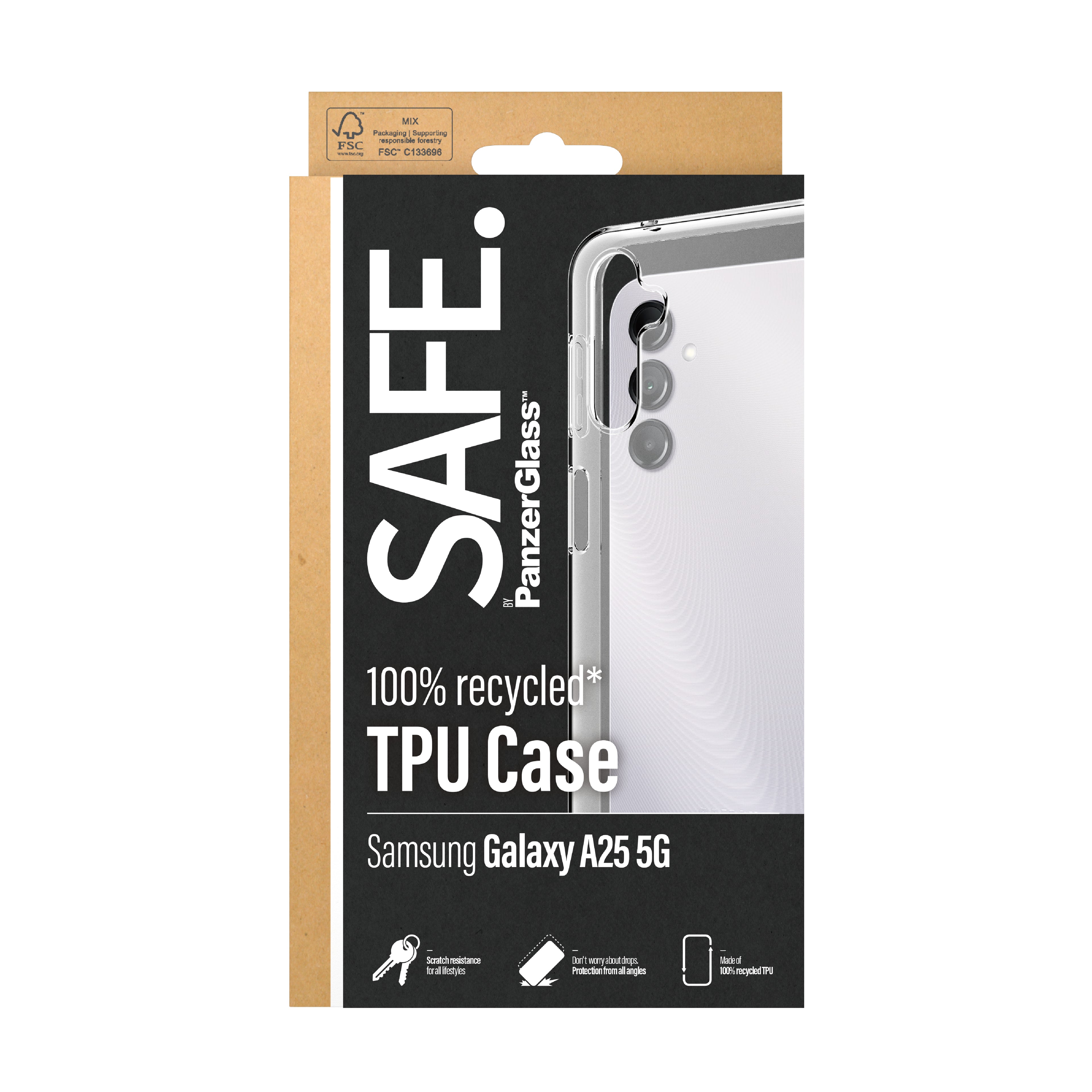 PanzerGlass PanzerGlass SAFE. by ® TPU Case Samsung Galaxy A25 5G | Transparent coque de protection pour téléphones portables Housse