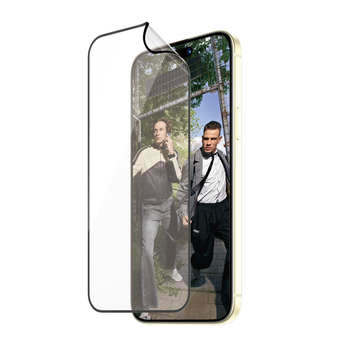 PanzerGlass ECO MATRIX Protection d'écran avec D3O pour iPhone 15 Plus, Ultra-Wide Fit avec AlignerKit, Transparent