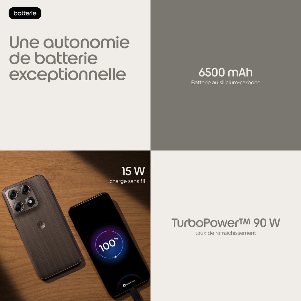 Motorola Edge 70 Pro 5G 256 Go 8 Go RAM 6.78" Android 16.0 Double SIM Bois