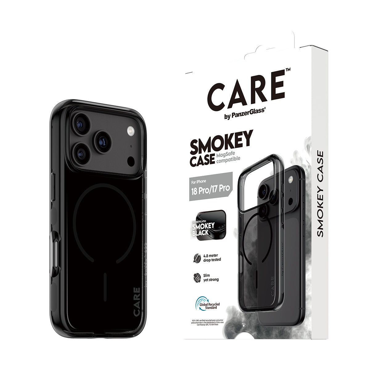 PanzerGlass CARE™ by ® Urban Explorer Case Smokey w. Black MagSafe iPhone 18 Pro | 17 Pro coque de protection pour télép