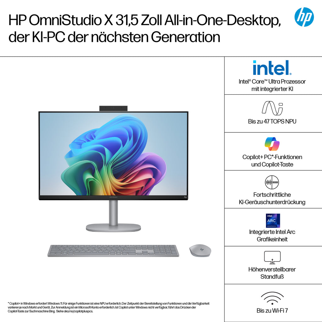 HP OmniStudio X Next Gen 32-c1173ng AIO Core Ultra 7 256V 16GB 1TB Intel Arc Graphics 140V Windows 11 Home