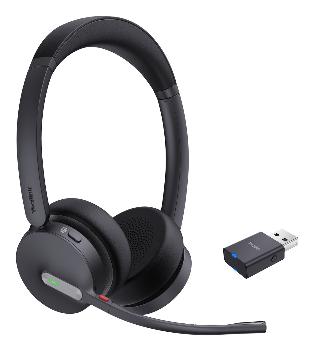 Yealink WH64 Hybrid Dual Teams Casque Sans Fil Bluetooth pour Bureau et Centre d'Appels, Noir