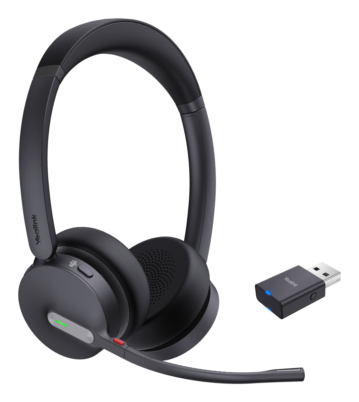 Yealink WH64 Hybrid Dual Teams Casque Sans Fil Bluetooth pour Bureau et Centre d'Appels, Noir