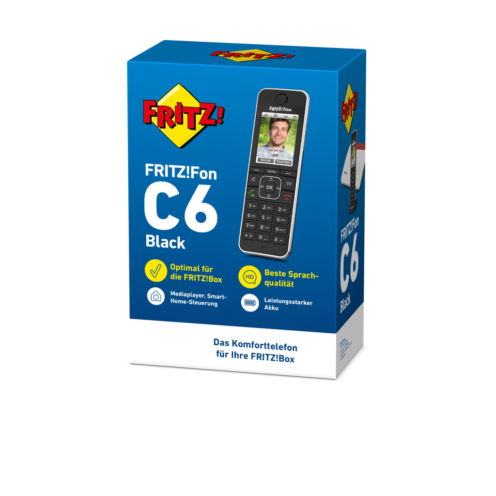 Fon FRITZ! C6 Téléphone DECT Identification de l'appelant Noir