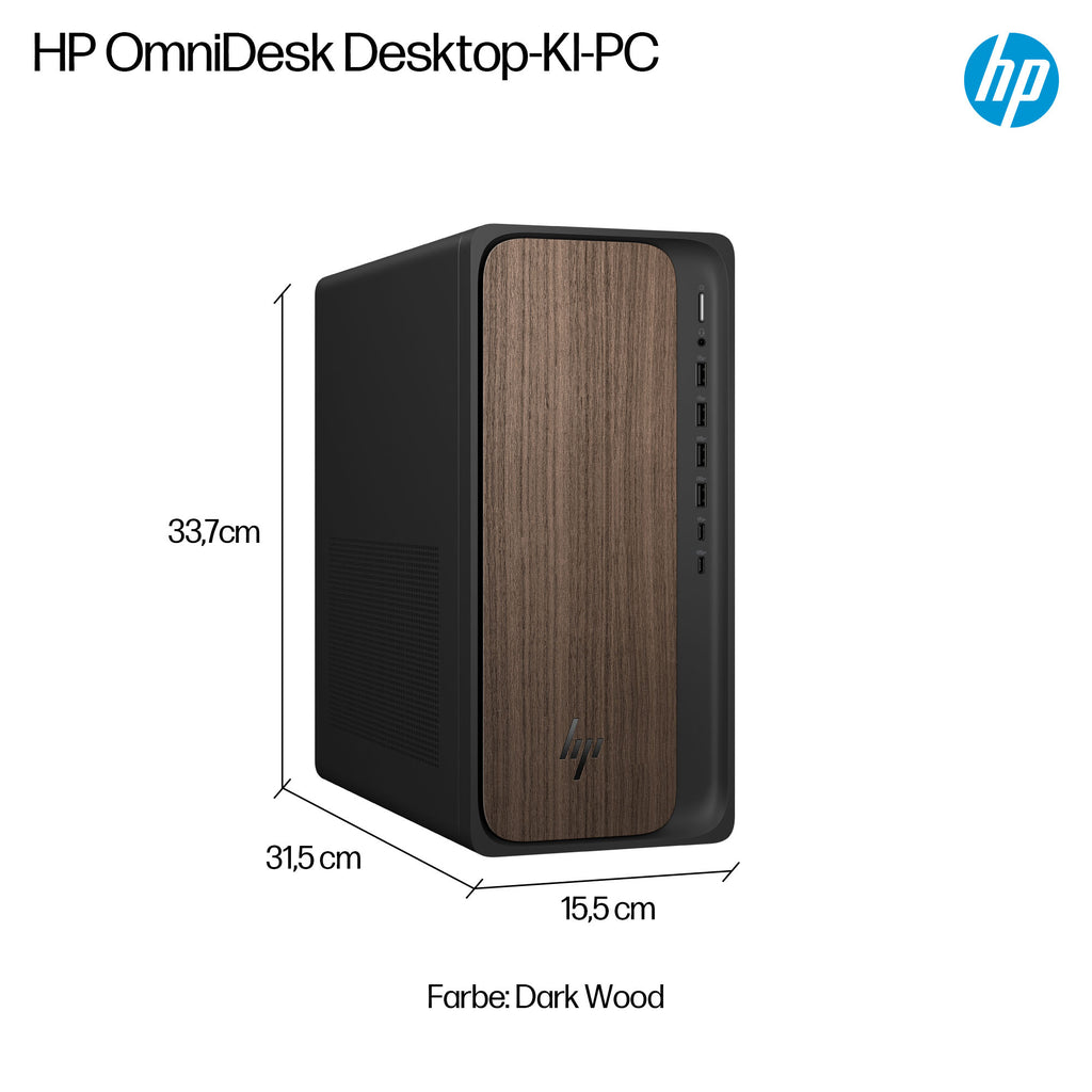 HP Omnidesk M03-0177ng PC de Bureau, Intel Core Ultra 7 265, 32 Go RAM, 1 To SSD, Windows 11