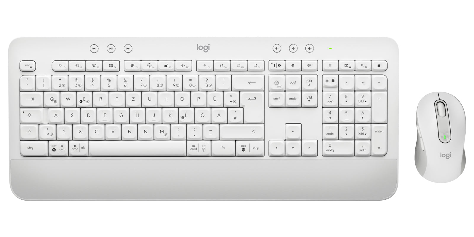 Logitech 920-011022 teclado Ratón incluido Oficina Bluetooth QWERTZ Alemán Blanco
