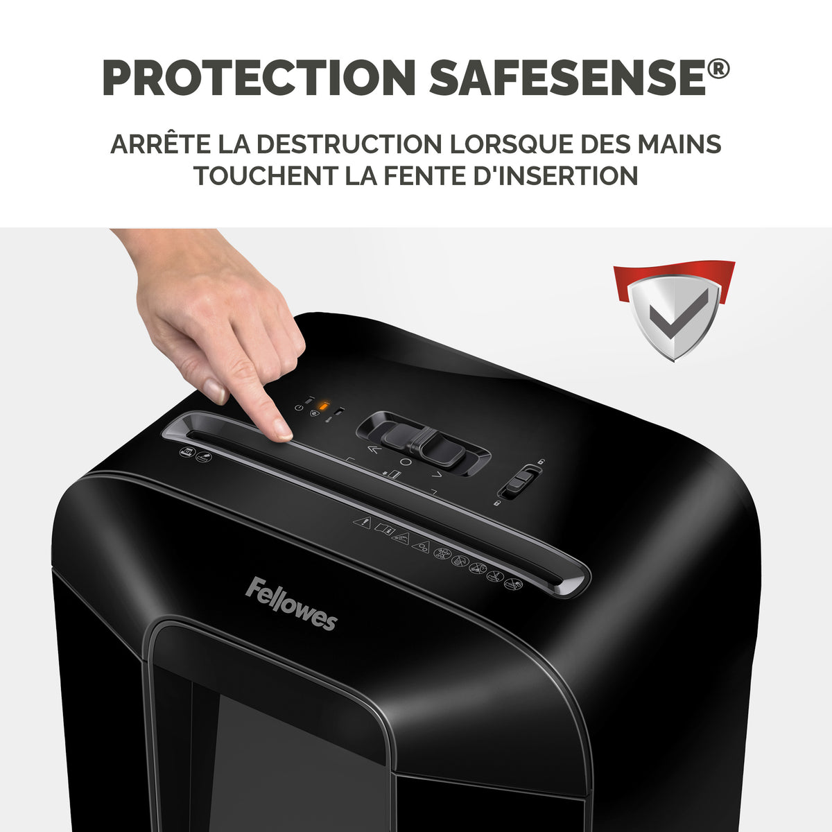 Fellowes LX85 Destructeur de Papier Coupe Croisée, 75 dB, 22,4 cm, Noir
