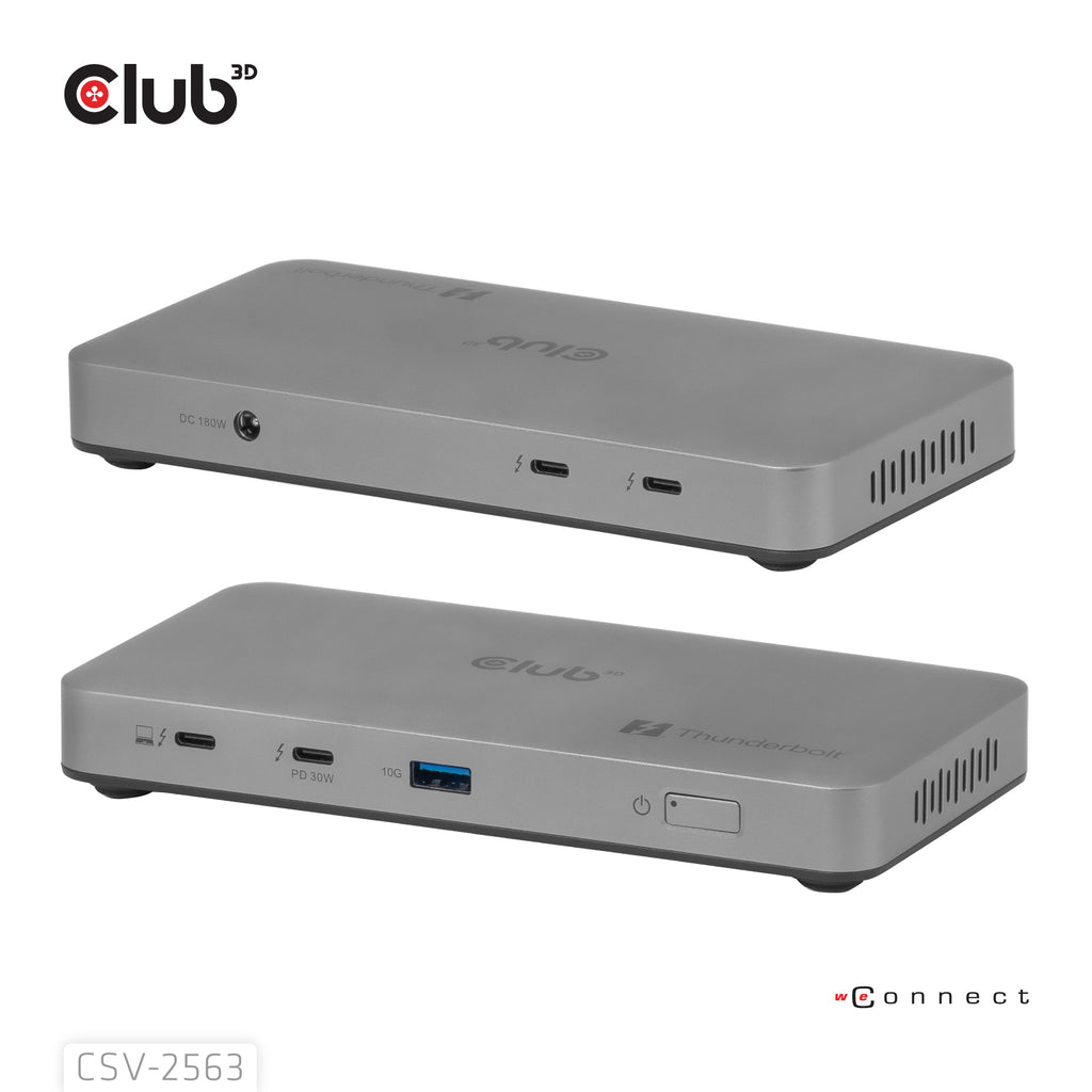 CLUB3D CSV-2563 Station d'accueil Thunderbolt 5, Argent
