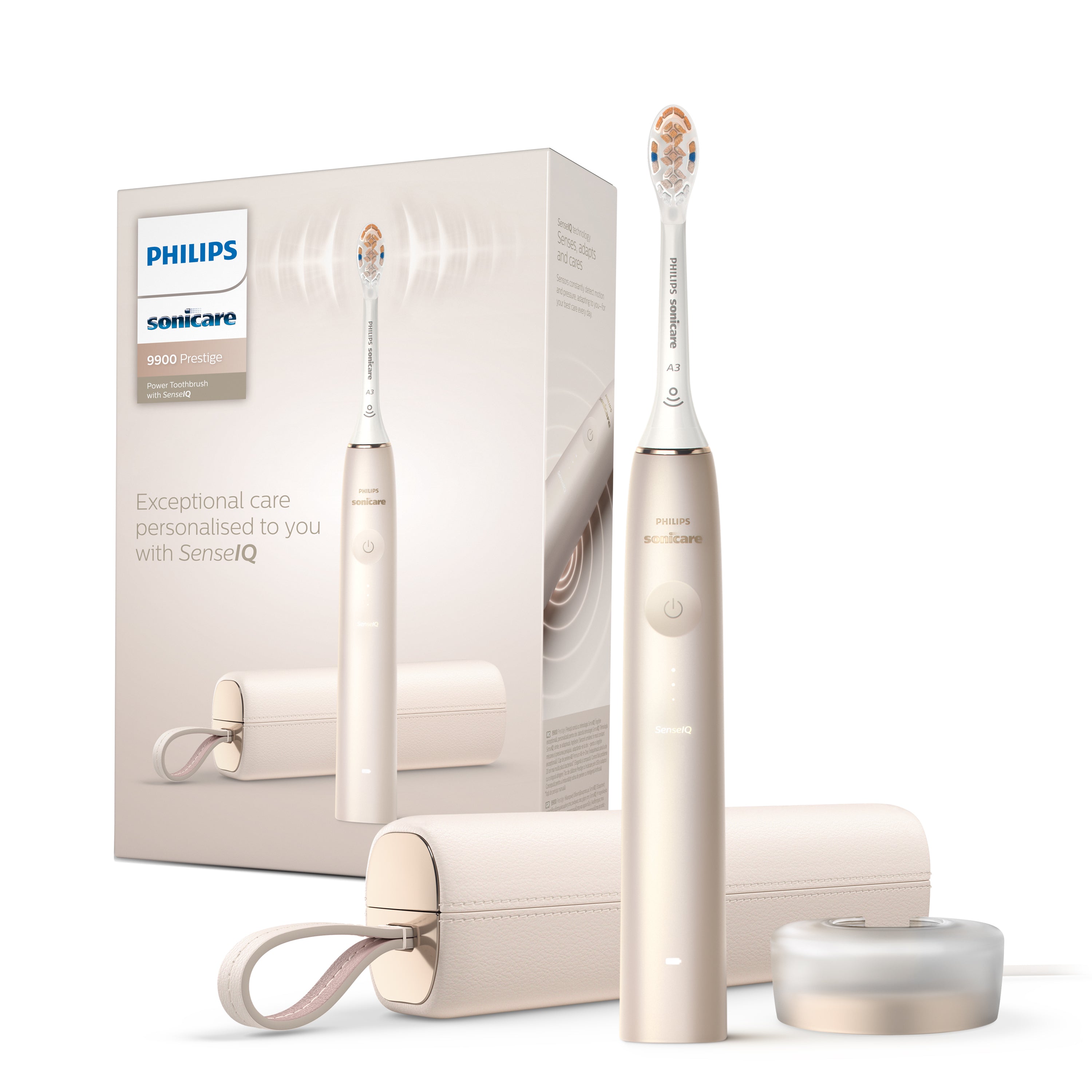 Philips Sonicare DiamondClean Prestige 9900 series DiamondClean Prestige HX9992/11 Brosse à dents électrique avec SenseIQ - Perle