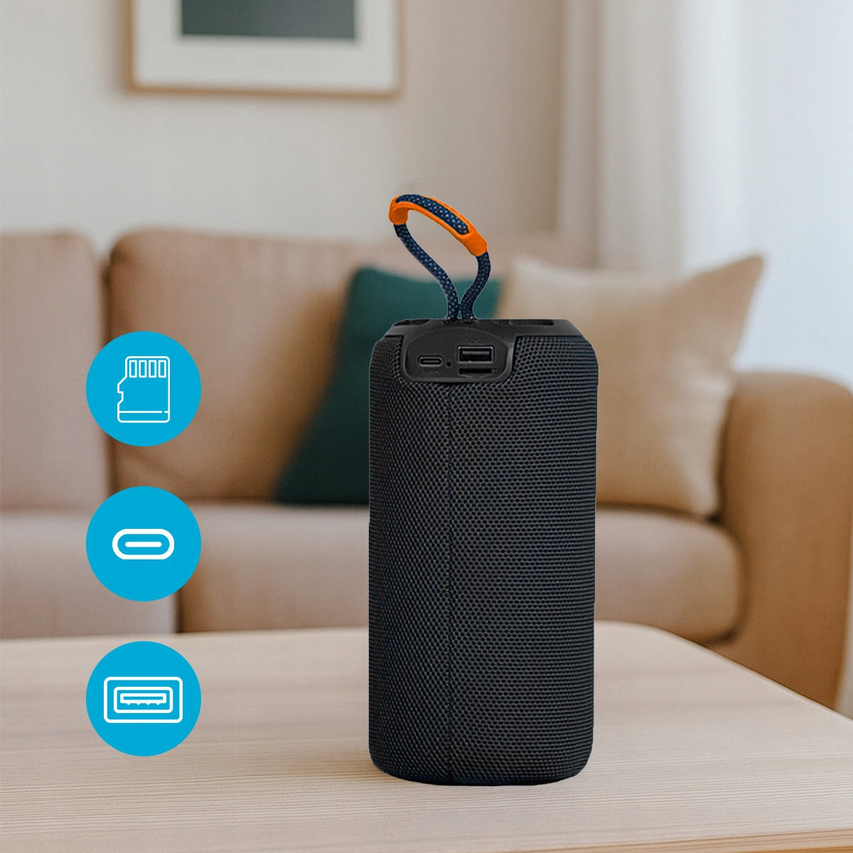 Enceinte Bluetooth portable sans fil avec radio FM, chaîne stéréo et lecteur MP3, 26 W, Zenwire BS-09