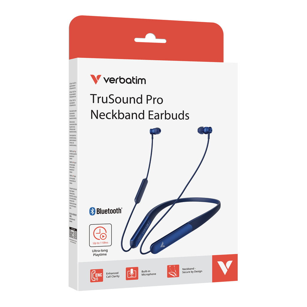 Verbatim TruSound Pro Minerve Casque Sans Fil Bluetooth Bleu, USB Type-C