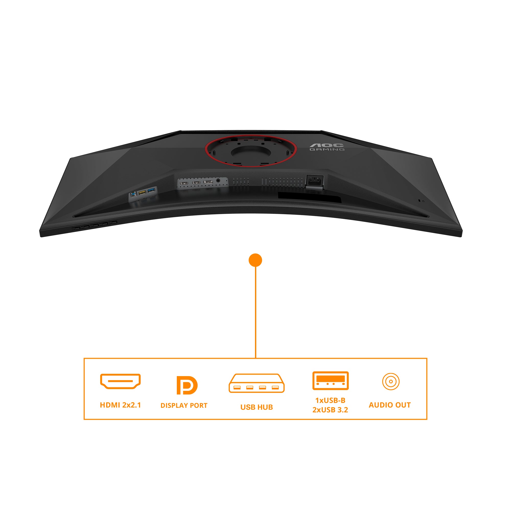 AOC G4 CU34G4Z écran plat de PC 86,4 cm (34") 3440 x 1440 pixels Wide Quad HD LED Noir, Rouge