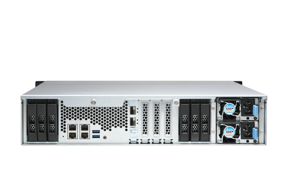 QNAP TS-H1886XU-RP-R2 NAS Rack (3 U) Intel® Xeon® D D-1622 16 Go DDR4 0 To QuTS hero Noir, Gris - vue 6
