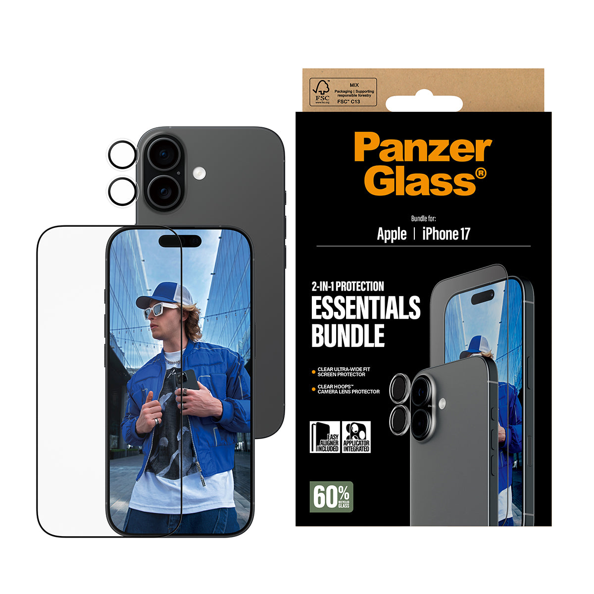 PanzerGlass PanzerGlass ® 2-in-1 Essentials Bundle iPhone 17 Protection d'écran transparent Apple 1 pièce(s)