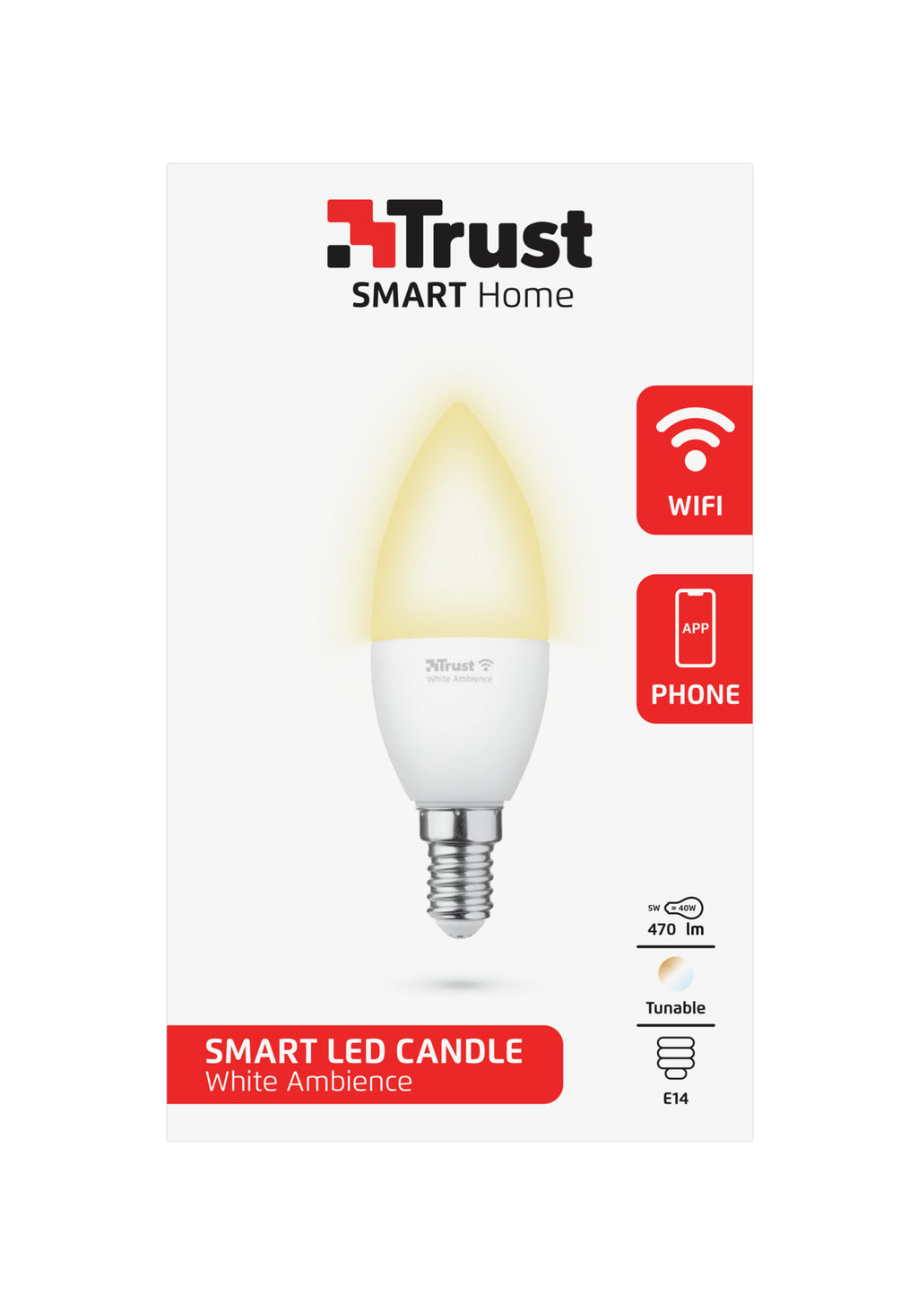 Trust 71284 Ampoule Intelligente Wi-Fi, Blanc