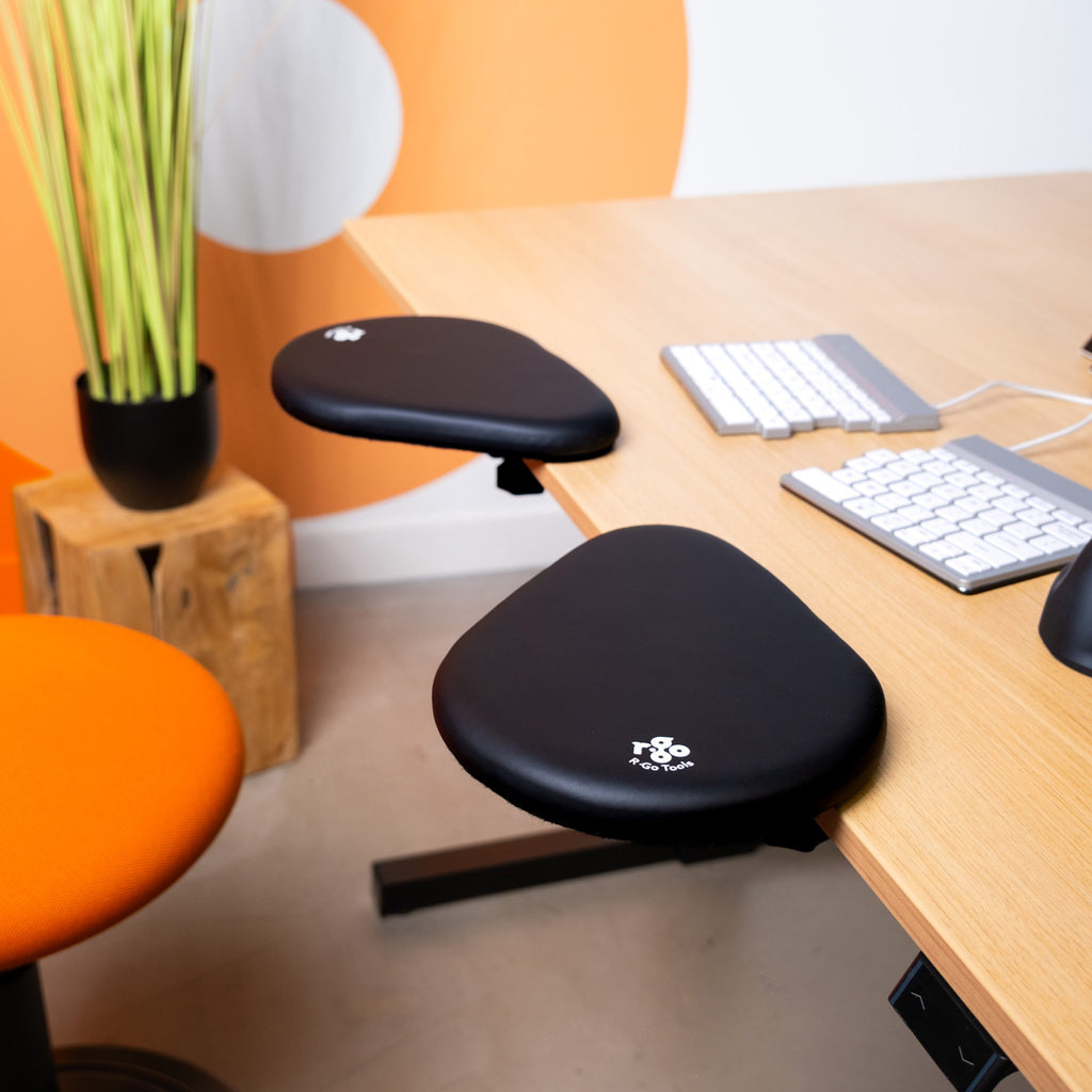 Accoudoir Ergonomique R-Go Split en Deux Parties, Réglable et Symétrique, Mousse Souple, Noir