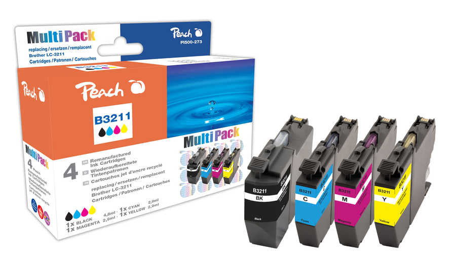 Cartouches d'Encre Compatibles PI500-273, Pack de 4 (Noir, Cyan, Magenta, Jaune)