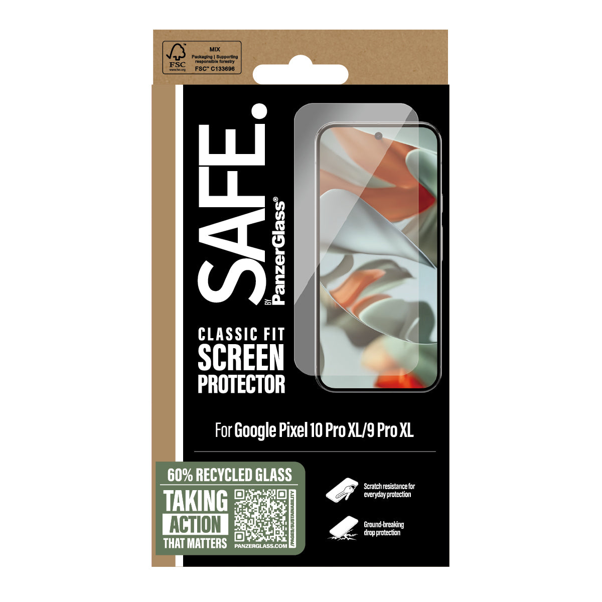 PanzerGlass SAFE. by ® Screen Protector Google Pixel 10 Pro XL | 9 Pro XL | Classic Fit Protection d'écran transparent 1 pièce(s)
