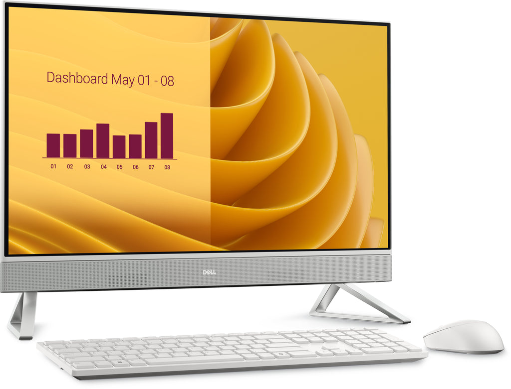 DELL DELL EC27250 Intel Core 7 150U 68,6 cm (27") 1920 x 1080 pixels Écran tactile PC All-in-One 16 Go DDR5-SDRAM 1 To SSD Windows 11 Pro Wi-Fi 6E (802.11ax) Perle, Blanc