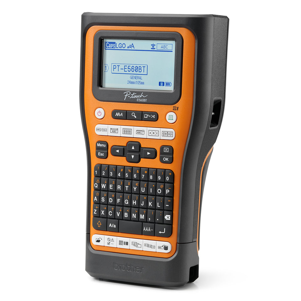 Brother PT-E560BTVP Imprimante Étiquettes Transfert Thermique, 180 DPI, 20 mm/sec, Bluetooth, Filaire et Sans Fil, QWERT