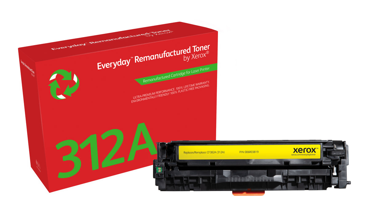 Toner Compatible Reference CF382A 312A Jaune, Capacité Standard, Remanufacturé