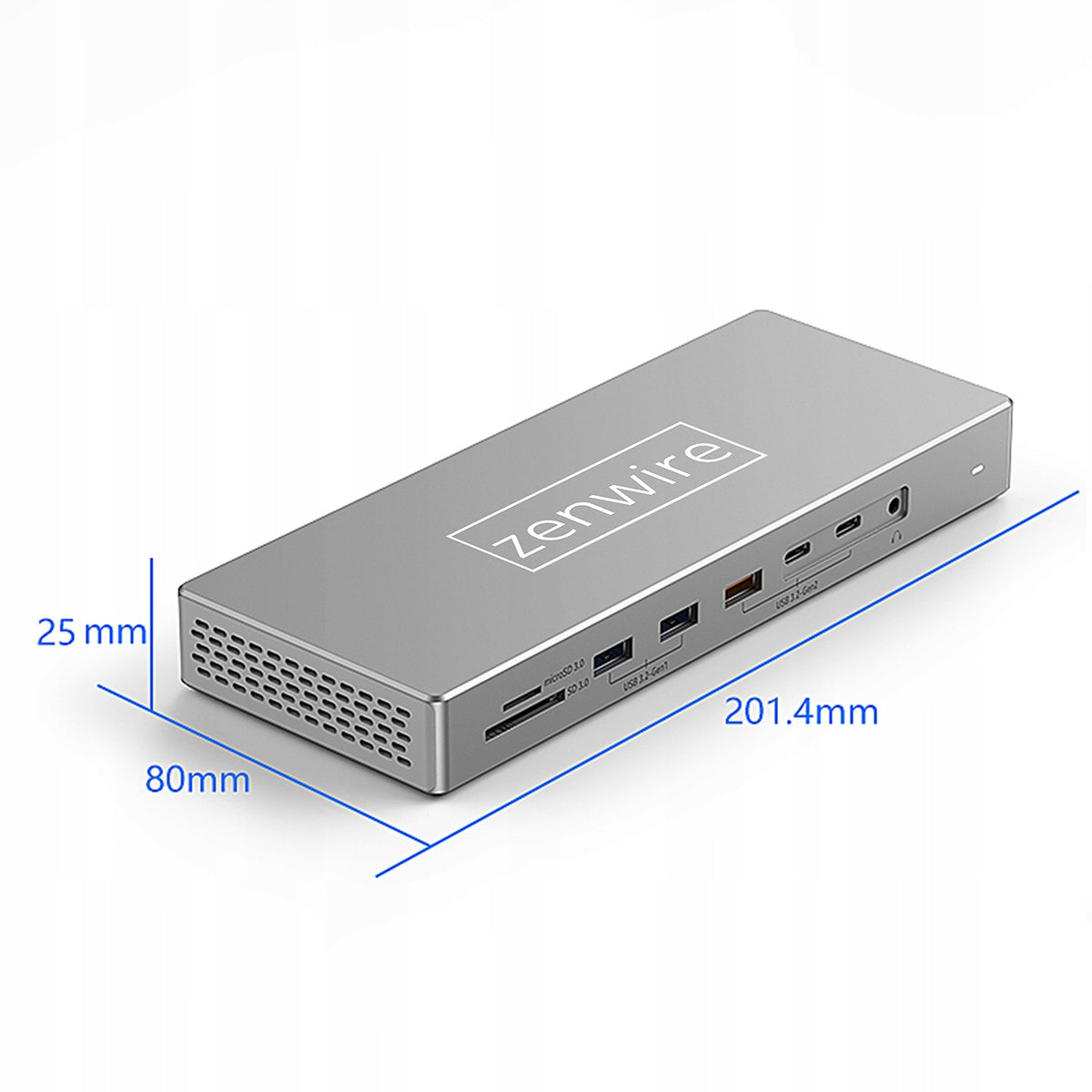 Station d'accueil USB-C 16-en-1 avec 2 ports HDMI 4K 60 Hz, DisplayPort 1.4, USB et prise SD  Zenwire  BS-HD1601