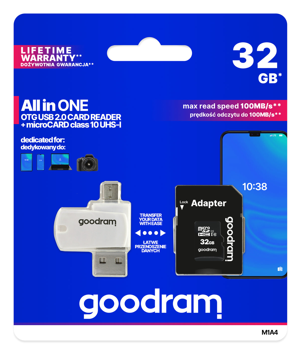 Goodram M1A4 All in One 32 Go MicroSDHC UHS-I Classe 10