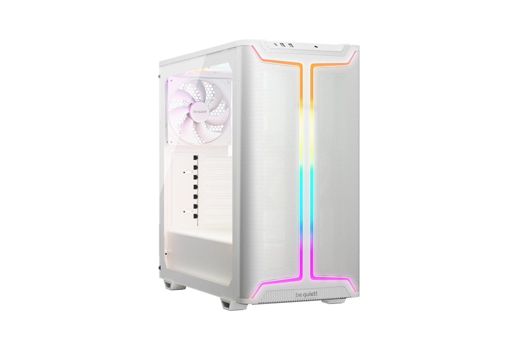 be quiet! Pure Base 501 Blanc | Boîtier PC vitré, Mini ATX / Micro ATX / ATX, 3 ventilateurs Pure Wings 3 140 mm PWM, bande ARGB