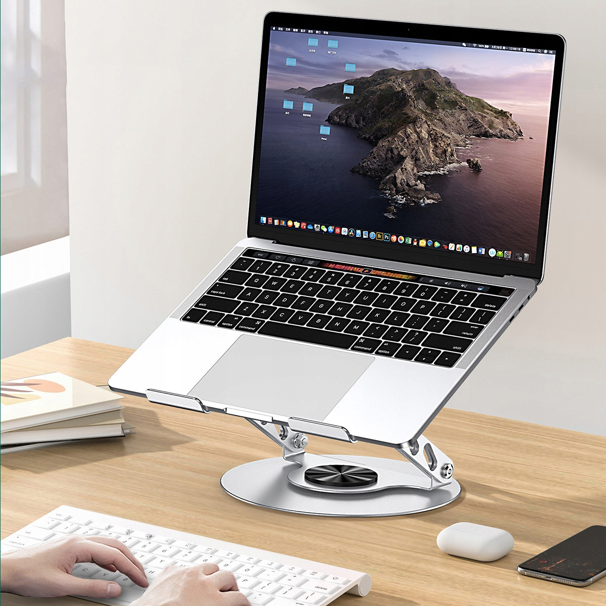 Support pour ordinateur portable et tablette, réglable, rafraîchissant et pivotant, 15-17 pouces, Zenwire ErgoBase M1