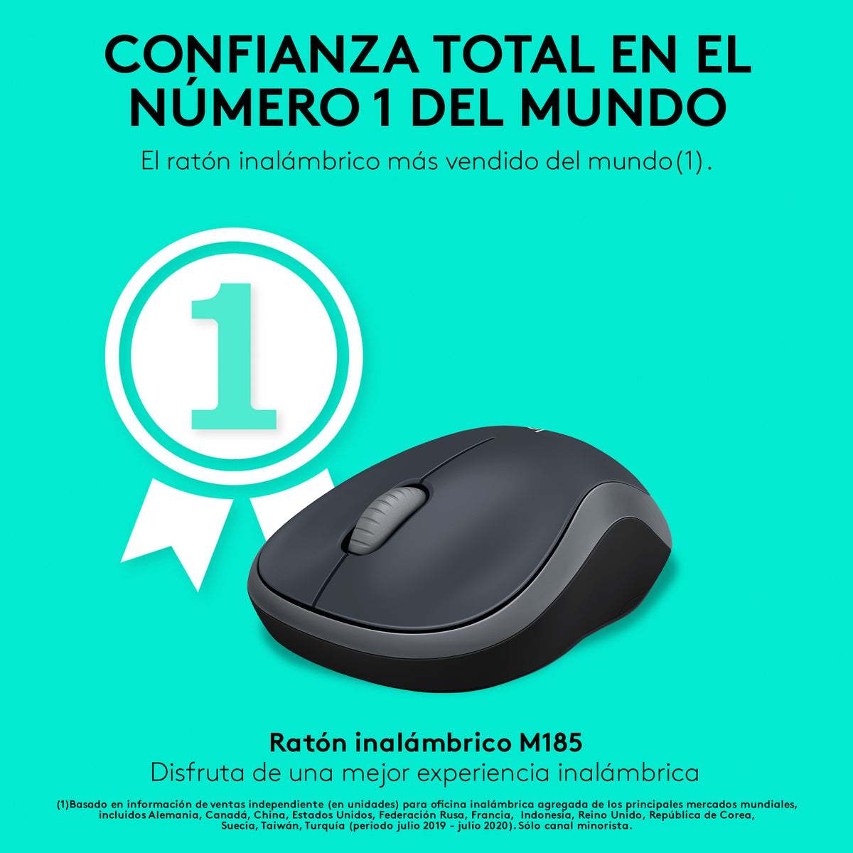 Logitech M185 Souris Optique Sans Fil, Grise