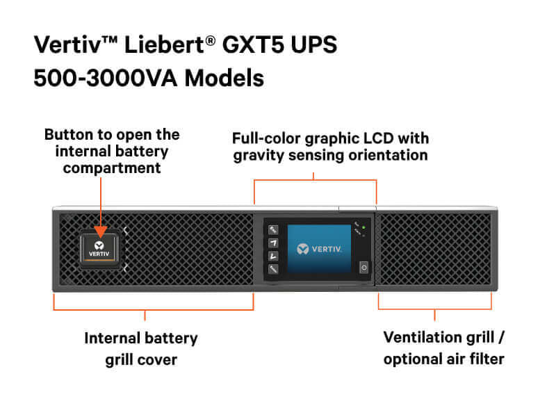Vertiv Liebert GXT5 alimentation d'énergie non interruptible Double-conversion (en ligne) 3 kVA 3000 W 7 sortie(s) CA - vue 7