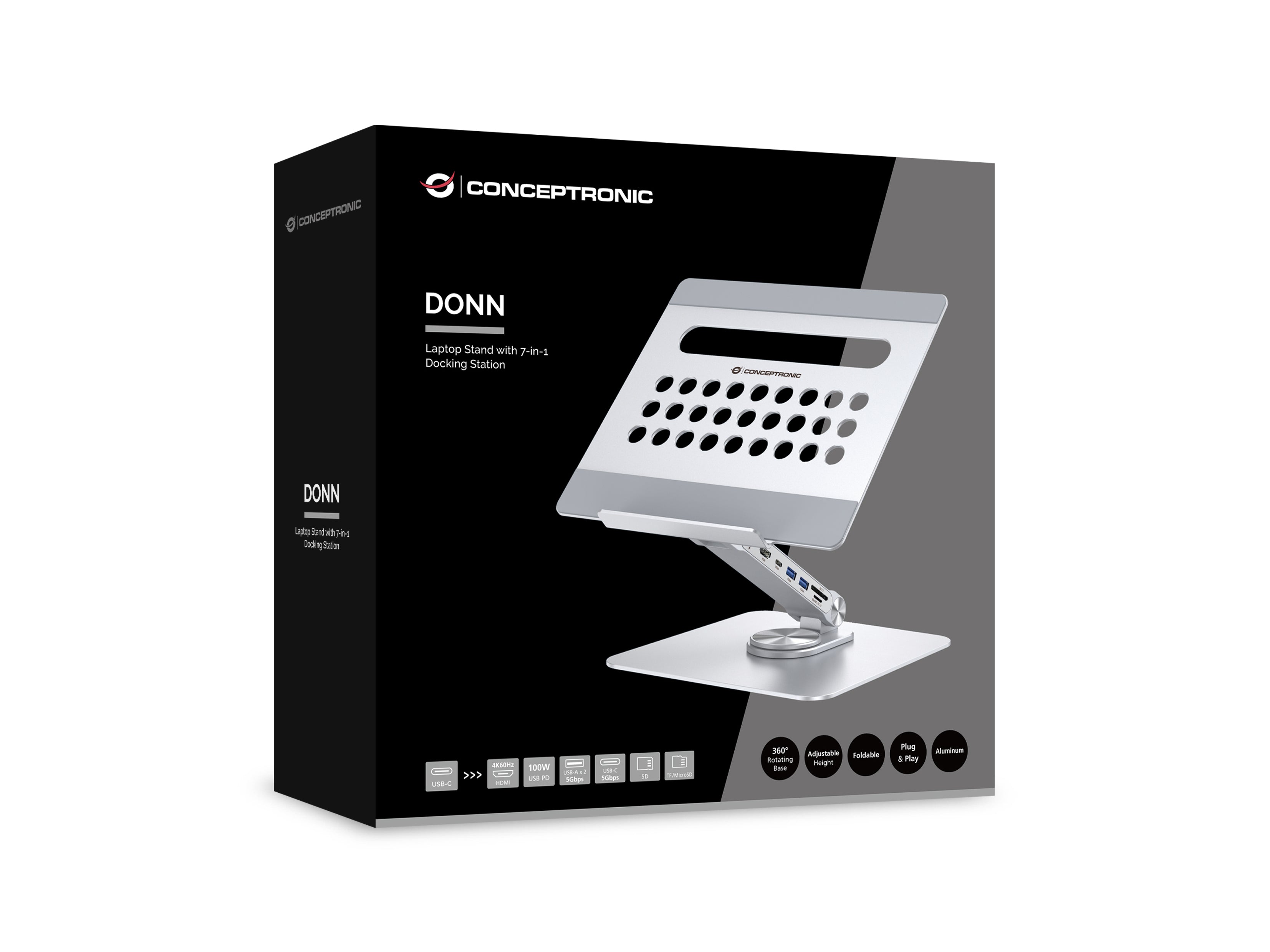 Conceptronic DONN27G Support de livres Supports de Laptop Argent
