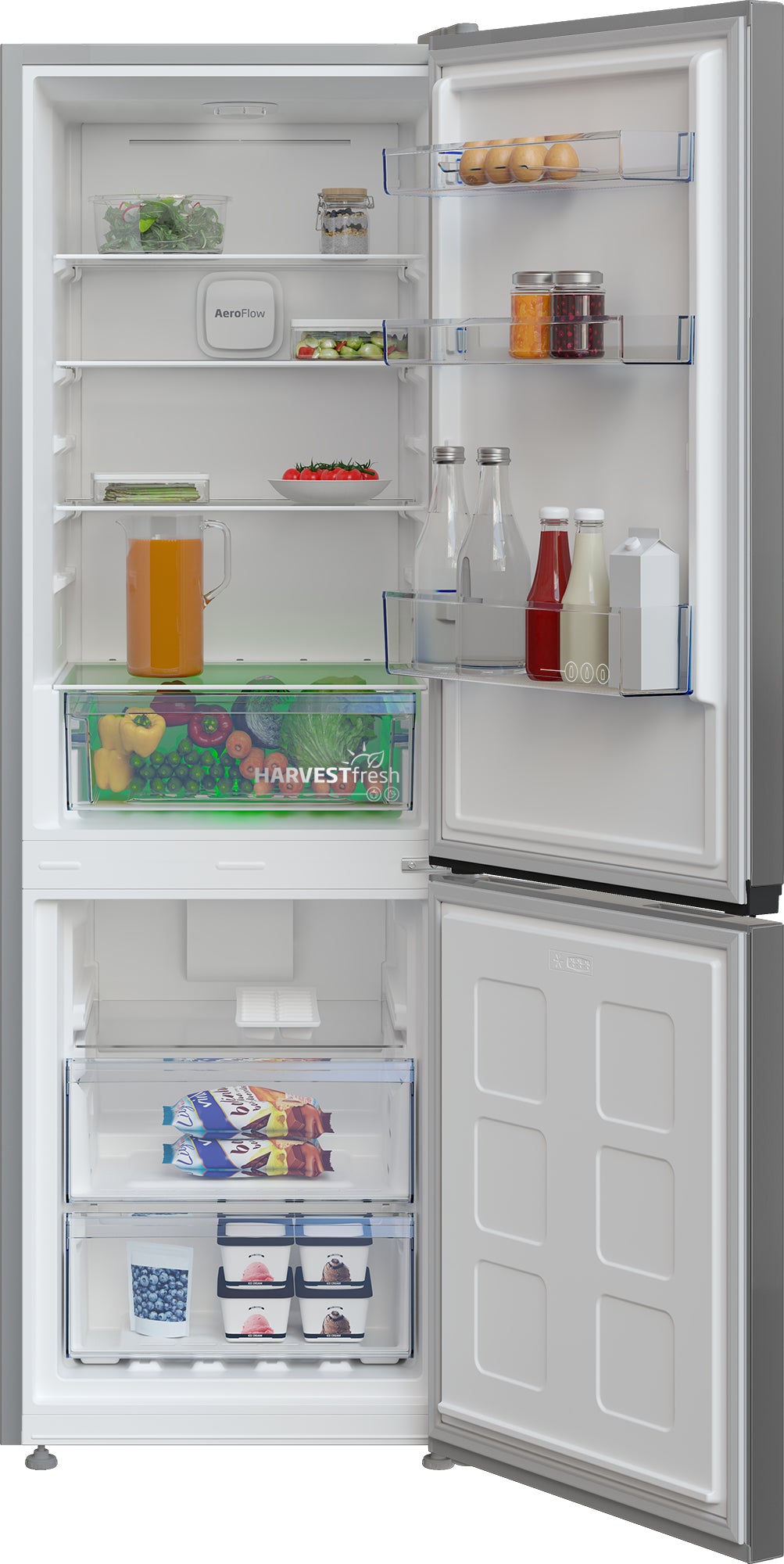 Beko B1RCNA344S réfrigérateur-congélateur Pose libre 301 L Acier inoxydable