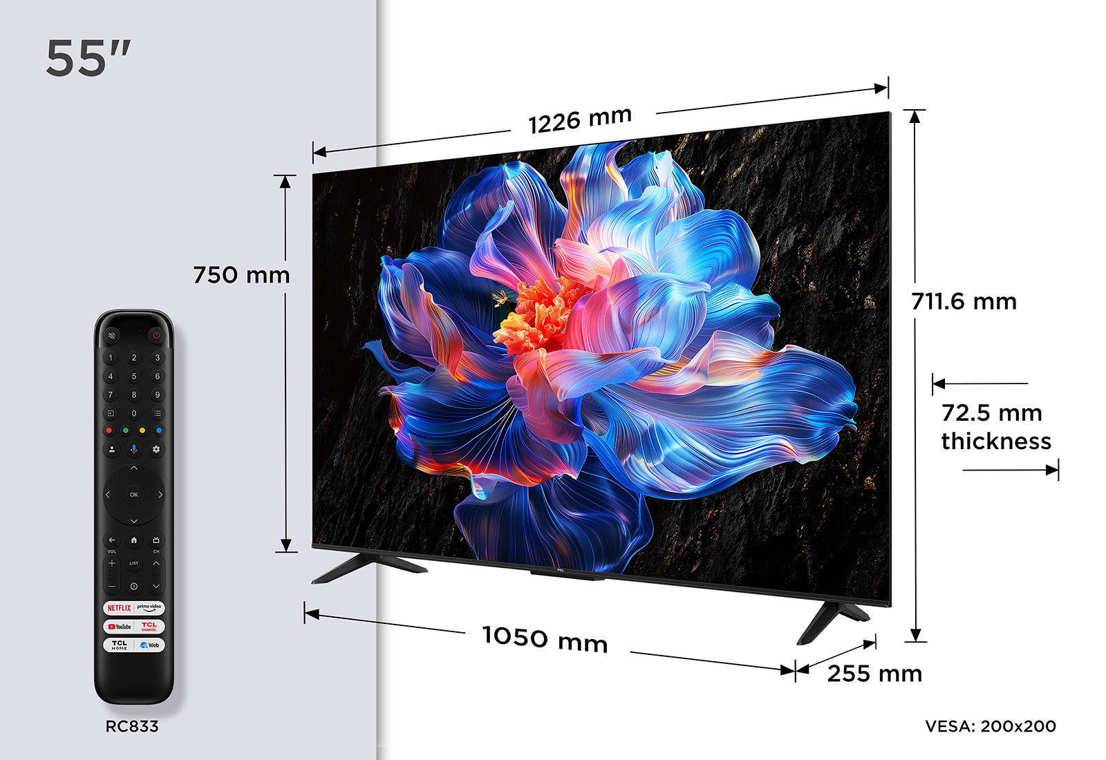 TCL V6C 55V6C TV 139,7 cm (55") 4K Ultra HD Smart TV Wifi Métallique 270 cd/m²