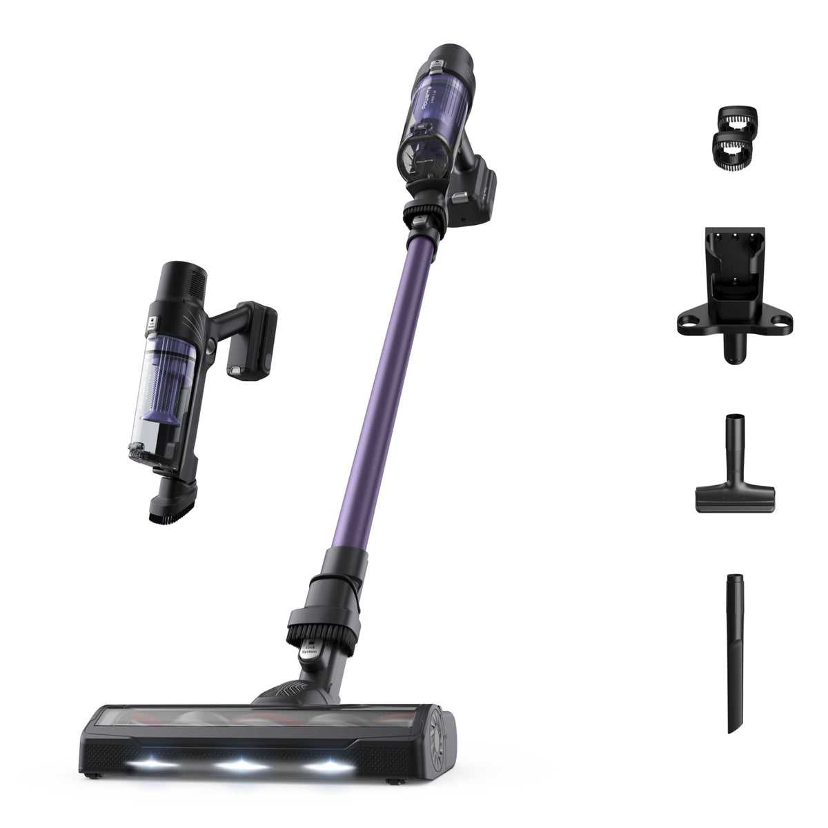 Rowenta RH6A31 Aspirateur-balai 2 en 1 Batterie Sec Sans sac 140 W Noir, Violet