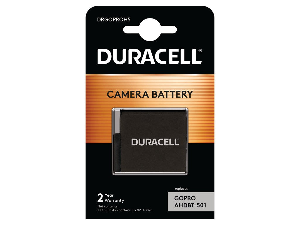 Duracell DRGOPROH5 Batterie Lithium-Ion pour Appareil Photo et Caméscope, 1250 mAh