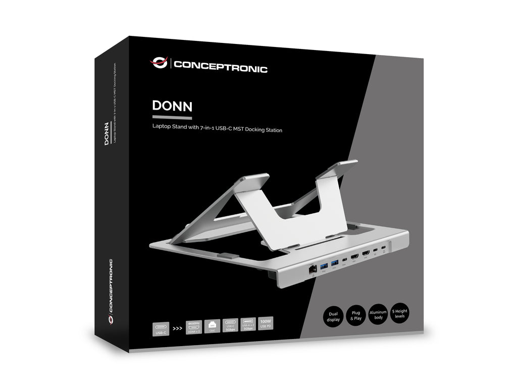 Conceptronic DONN35S Support de livres Supports de Laptop Argent